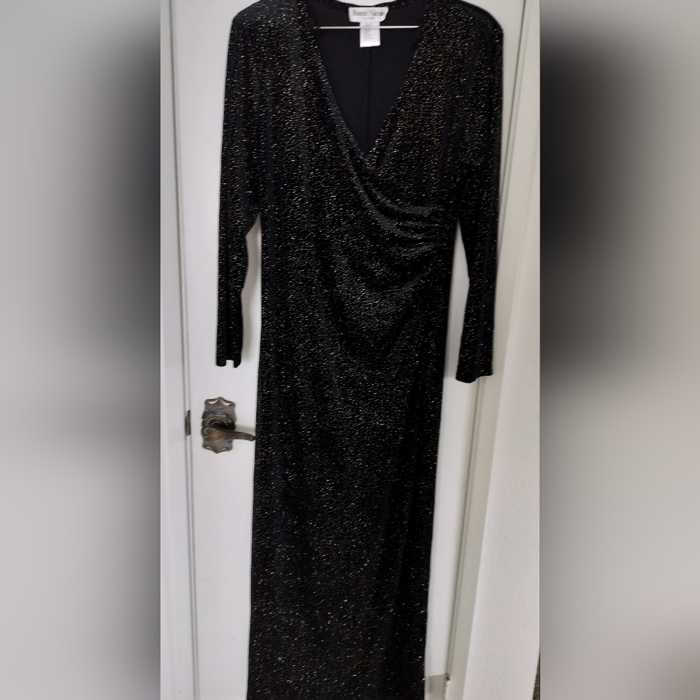 Vintage Ronni Nicole Evening Gown Black And Gold Size 14